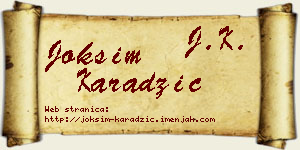 Joksim Karadžić vizit kartica